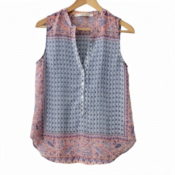 fun 2 fun Tops - Blue Pink Tunic Boho Blouse Simi Sheer Lightweight Top Size Small